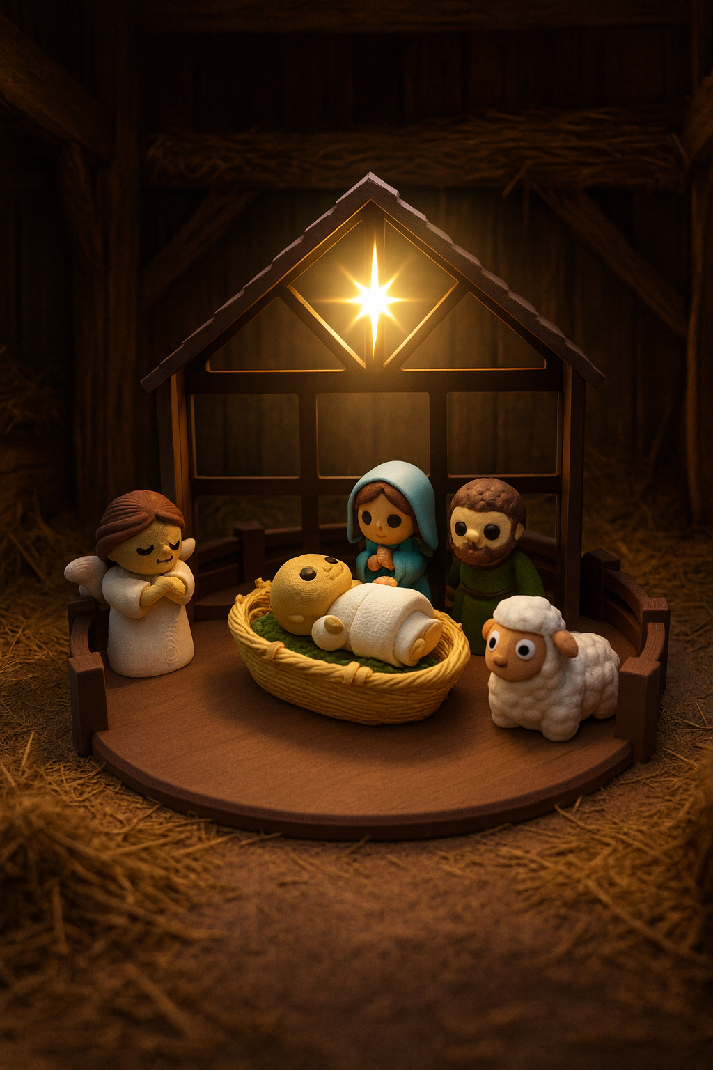 Second nativity scene with star detail